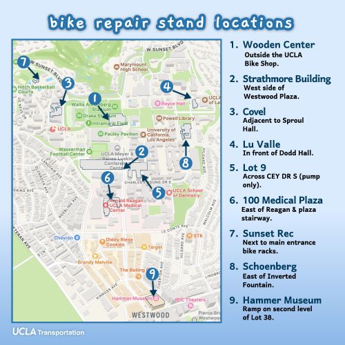 Bike repair stand locations map