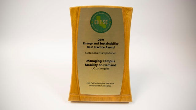 UCLA Award for Managing Campus Mobility on Demand
