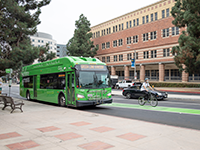 Culver CityBus and a bike on Westwood Plaza