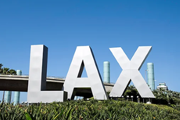 Large LAX letters near Los Angeles International Airport