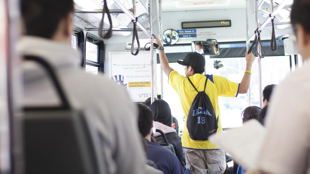 UCLA commuter riding the bus