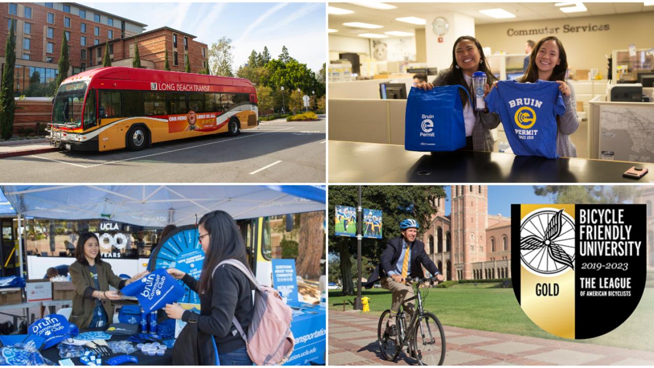 Collage of Services, Milestones and Accomplishments at UCLA Transportation in 2020