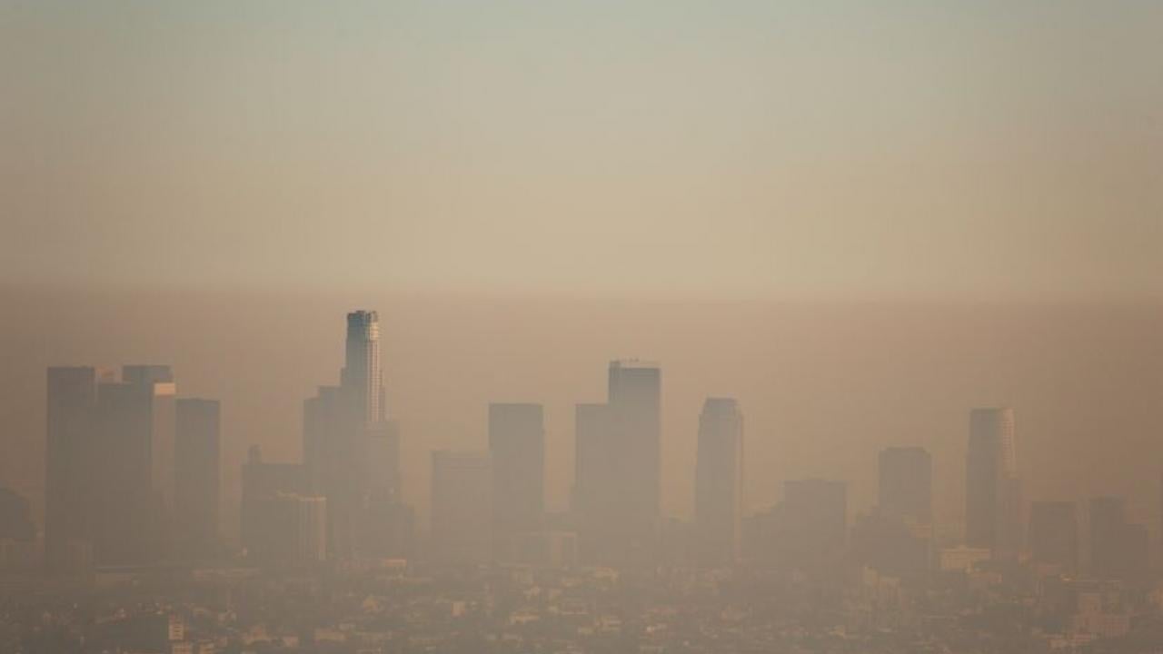 City of Los Angeles covered in Smog