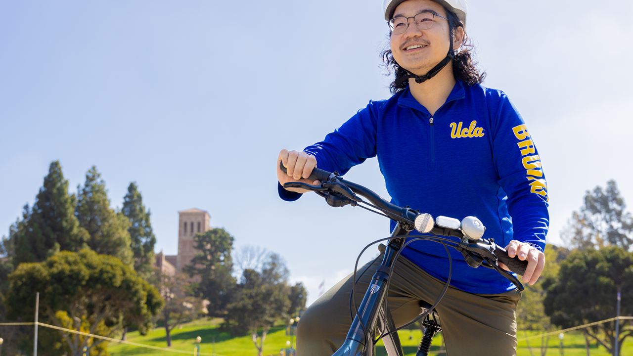 Smiling cyclist Jack Feng