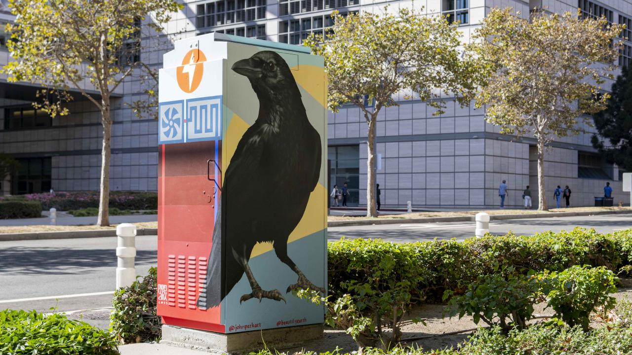 Painted campus utility box