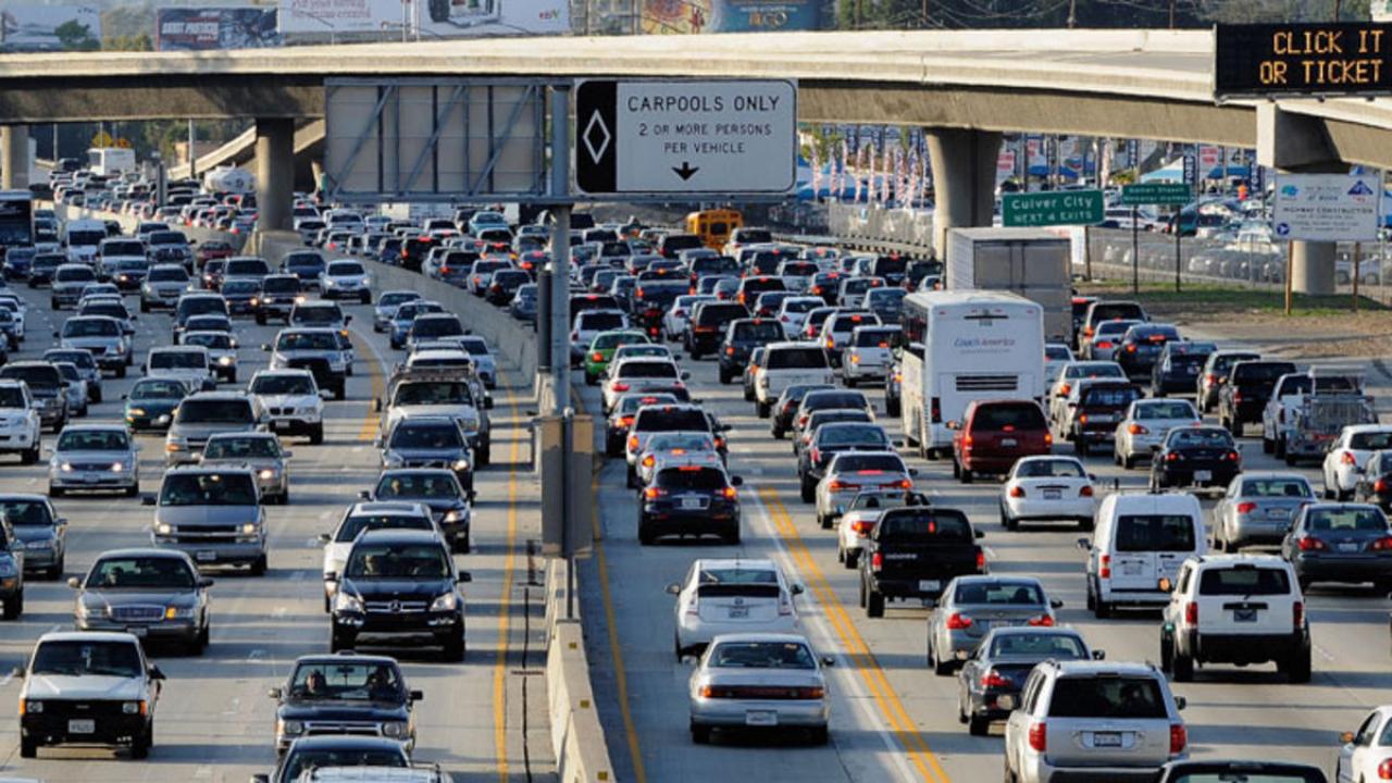 Heavy Traffic on the 405 Freeway