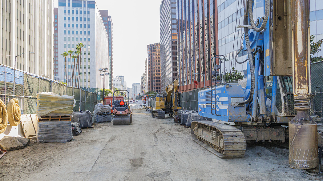 Purple Line construction in Westwood