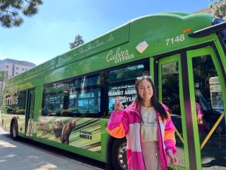 Ivy Kwok, a graduate student in environmental engineering, with a Bruin Grad Pass.