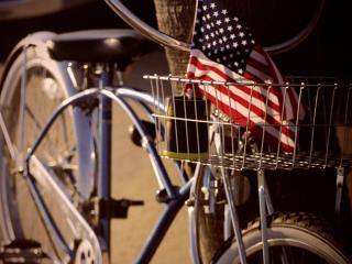 Bicycle with American Flag