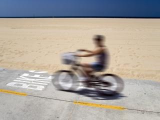 Bicycle riding at the beach