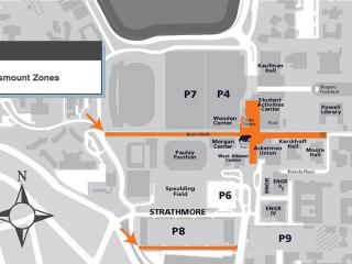 UCLA dismount zone map 