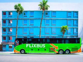 FlixBus Parked outside of a building