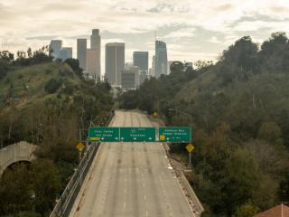 Empty freeway in LA 