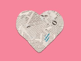 Newspaper heart