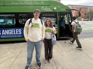 Undergraduates Michael Griffin and Isabella Zirn are student advocates who help support the Bruin U-Pass transit program.