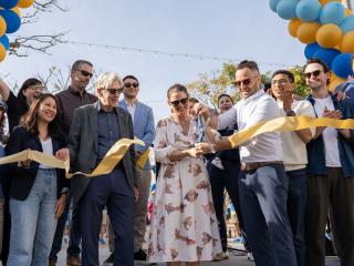 Ribbon cutting at Broxton Plaza in Westwood Village