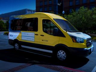 UCLA SafeRide van at night