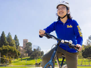 Smiling cyclist Jack Feng