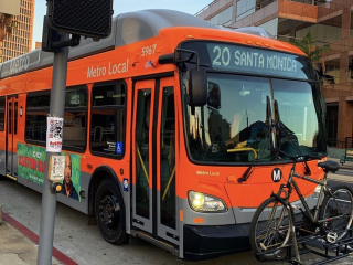 Metro bus with bike rack