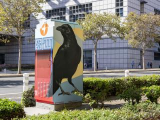 Painted campus utility box